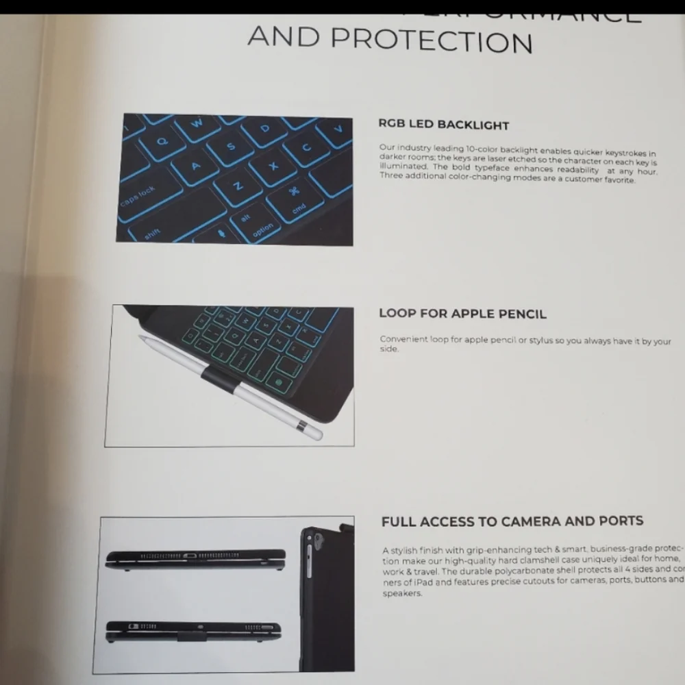 Flexbook Keyboard Case Blue NWOT 7 in 1 keyboard and case for ipads